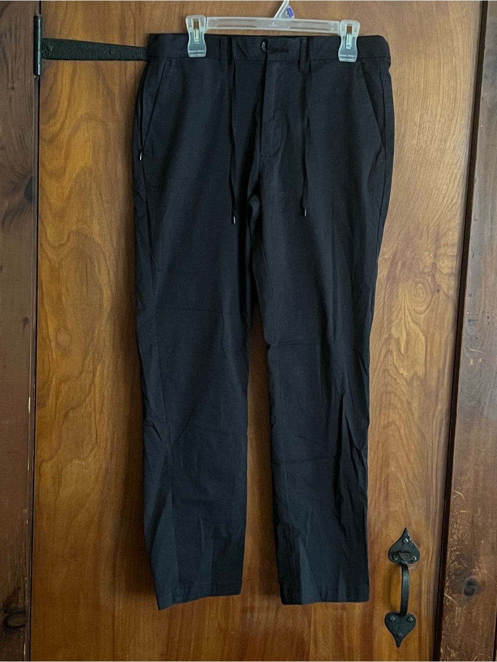 Men's Black Stretch Casual Pants Good fellow